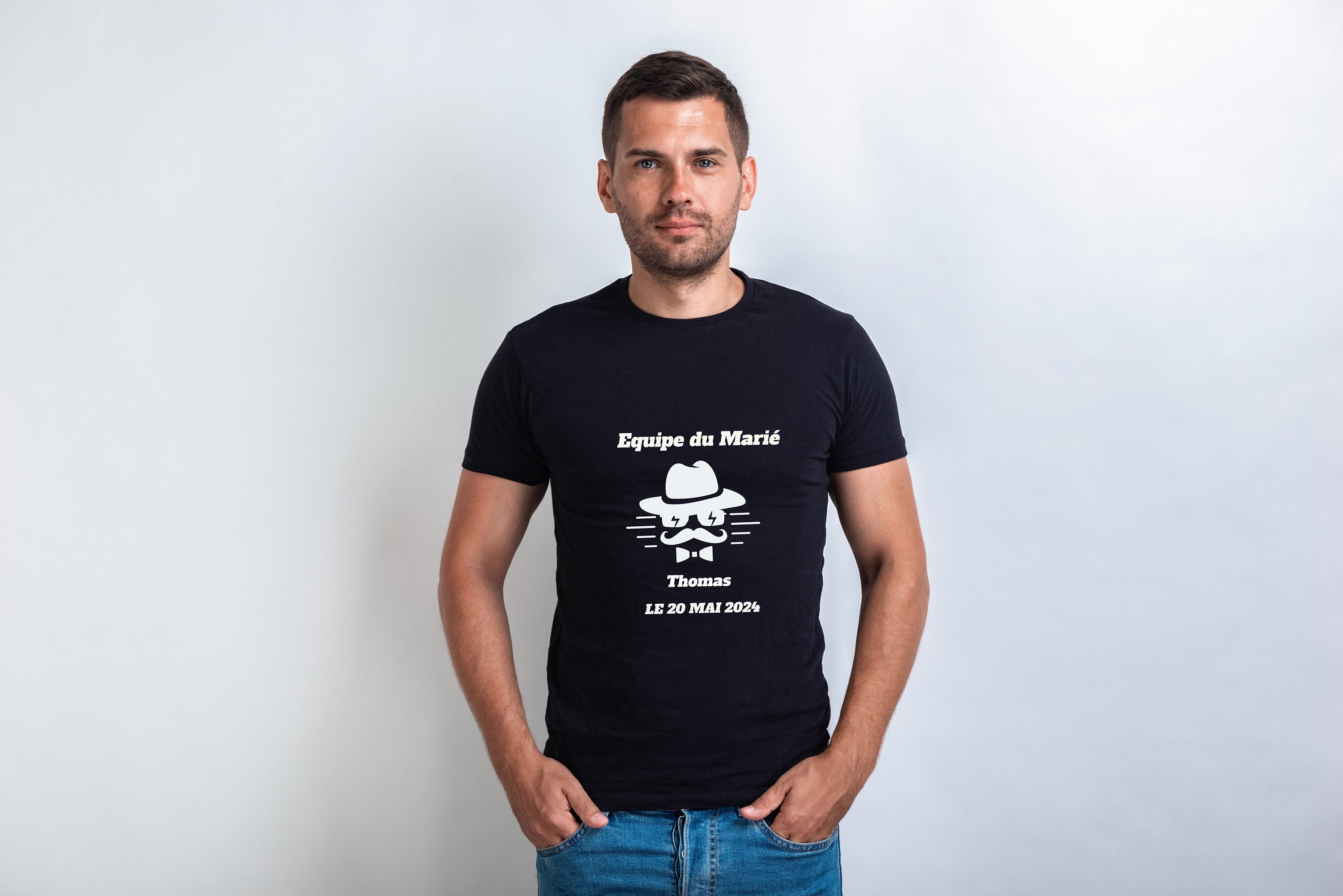 Discover EVG + Date + Prénom Du Marié Personnalisé Enterrement De Vie De Garçon Cadeau Pour Le Futur Marié T-Shirt