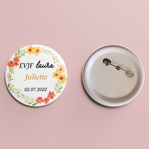 Badge Mariage, EVJF, enterrement de jeune fille, Témoin, Badge 58mm personnalisé, badges à partir de 1 euro,badges ANNIVERSAIRES et Mariage image 9