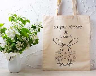 Tot bag Pâques, fêtes de Pâques, sac oeufs de pâques, PERSONNALISEZ votre TOT BAG avec le prénom de votre enfant