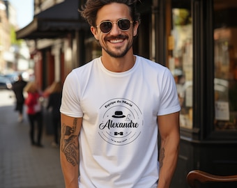 Personalisiertes EVG-T-Shirt + Datum + Vorname des Bräutigams, Junggesellenabschied, Geschenk für den zukünftigen Bräutigam, Hochzeitsgeschenke, EVG-Party