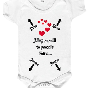 Babybody manches longues Maman Tu peux y arriver la tête haute drôle Body 100% coton Babybody manches longues Maman Tu peux y arriver la tête haute drôle Body 100% coton