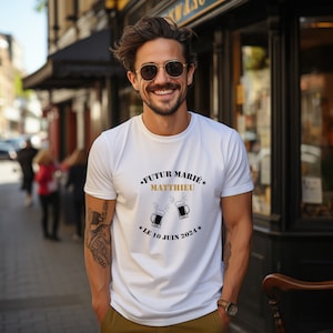T-shirts bières EVG + date + prénom du marié personnalisés,enterrement de vie de garçon, cadeau pour le futur marié, cadeaux de mariage,fête