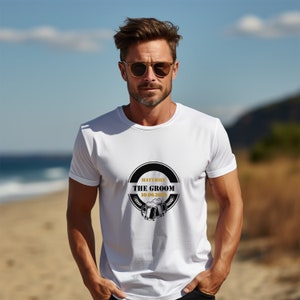 EVG beer t-shirts date groom's first name personalized at affordable price, bachelor party, gold and black colored text, wedding image 5