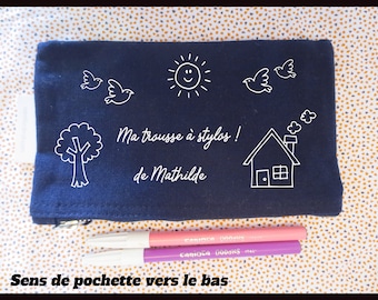 Trousse d'école personnalisable avec prénom de l'enfant, Trousse d'école, Trousse de rentrée scolaire personnalisable, trousse enfant