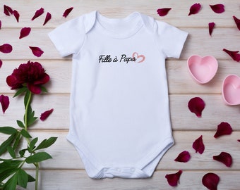 Gepersonaliseerde baby bodysuit, papa'sdag, vaderdag, verrassingscadeaus, glitterroze kleurenpatroon