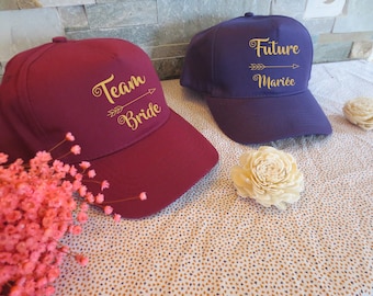 Casquettes EVJF, casquettes personnalisées, enterrement de vie de jeune fille, casquettes prénom et/ou avec date d'évènement, cadeau invité