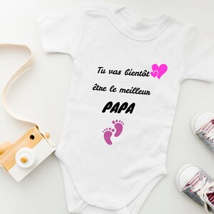 Baby bodysuit Pregnancy announcement, Birth announcement &quot;You will soon be the best DAD&quot;