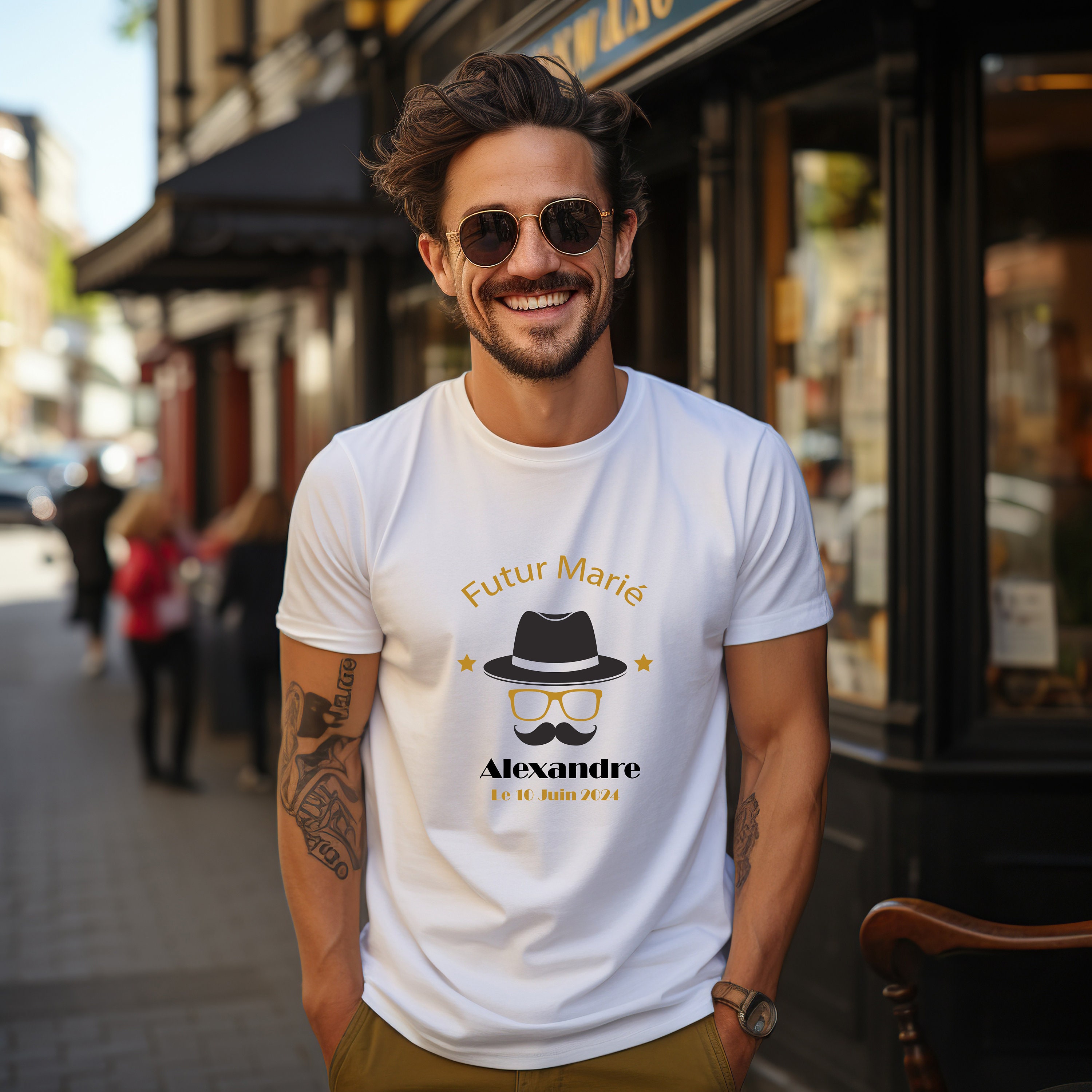 T-Shirt Team Futur Marié EVG – Enterrement Vie Garçon Humour Noeud Papillon – Cadeau Mariage Homme