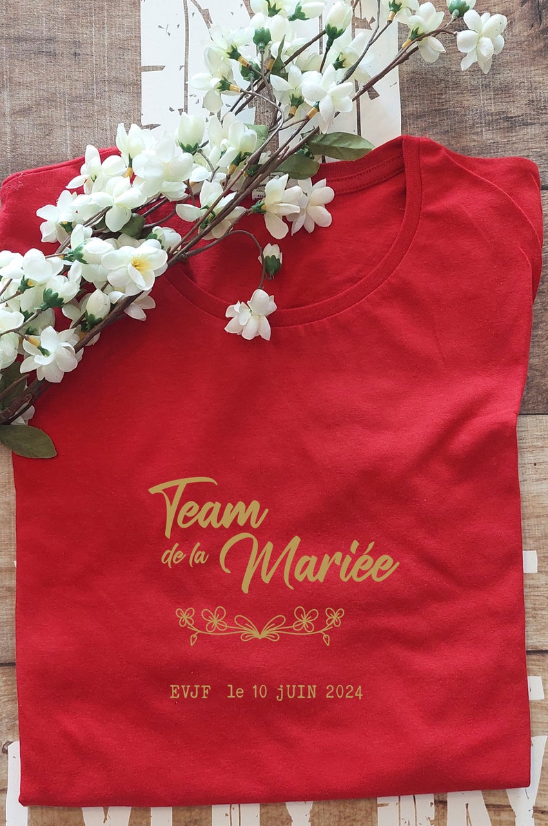 T-shirt evjf personnalisées, t-shirt evjf femmes, team de la mariée , t-shirt équipe de la mariée, enterrement de vie de jeune fille,Mariage image 5
