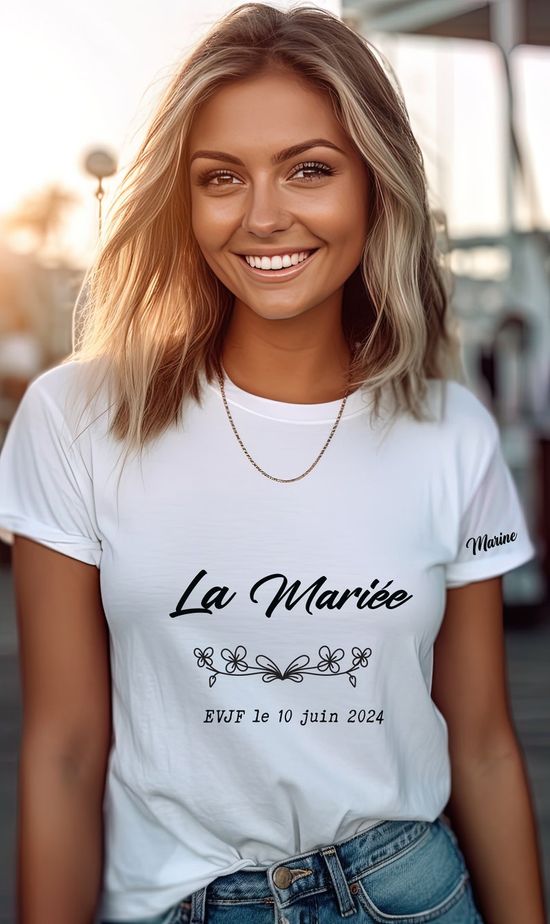 T-shirt evjf personnalisées, t-shirt evjf femmes, team de la mariée , t-shirt équipe de la mariée, enterrement de vie de jeune fille,Mariage image 9