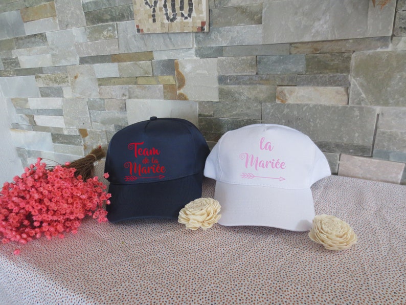 EVJF caps, personalized caps, bachelorette party, first name caps and/or with event date, guest gift image 3