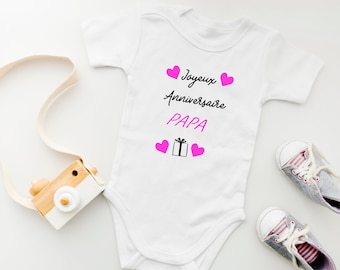 Baby bodysuit Birthday, Birth announcement “Happy Birthday DAD”