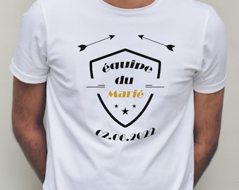 T-shirt EVG team Prénom, équipe du marié, témoin du marié, futur marié  + Date de l’évènement, enterrement de vie de garçon au top!