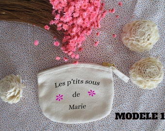 Porte-monnaie fille pour enfant, cadeau d'anniversaire, cadeau de noël, cadeau été plage, porte-monnaie prénom de l'enfant