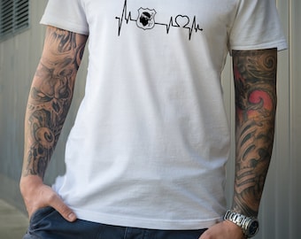 men's t-shirt 100% cotton Corsican heart line