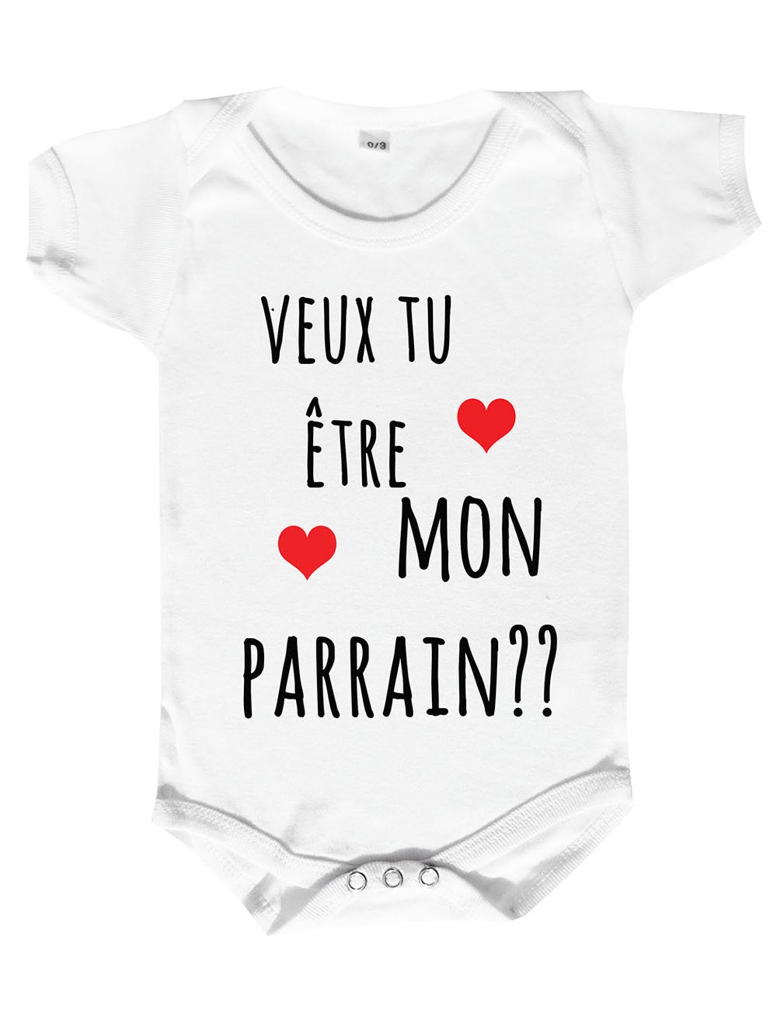 Body bébé veux tu être mon parrain body demande parrain, cadeau