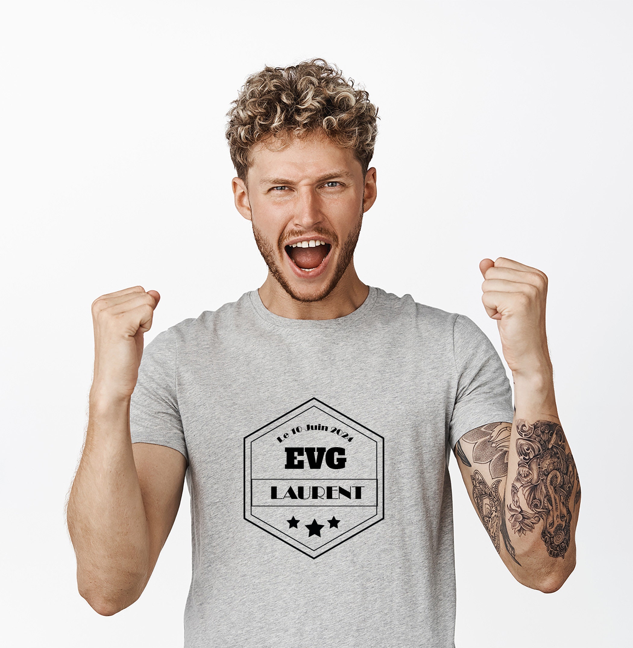 Discover EVG + Prénom, Futur Marié + Date De L'événement, Enterrement De Vie De Garçon T-Shirts Familiaux Assortis