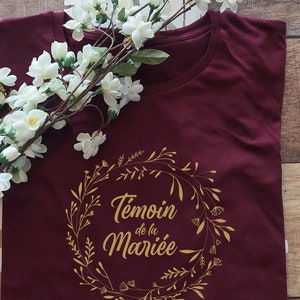 T-shirt evjf personnalisé, team de la mariée avec motif couronne de fleur de mariage,enterrement de vie de jeune fille,Mariage,cadeau mariée image 5