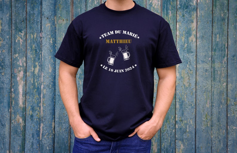 T-shirts bières EVG date prénom du marié personnalisés,enterrement de vie de garçon, cadeau pour le futur marié, cadeaux de mariage,fête image 10