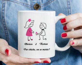 Mug Saint Valentin, Mug personnalisé à offrir pour la st valentin, Mug amoureux, demande mariage