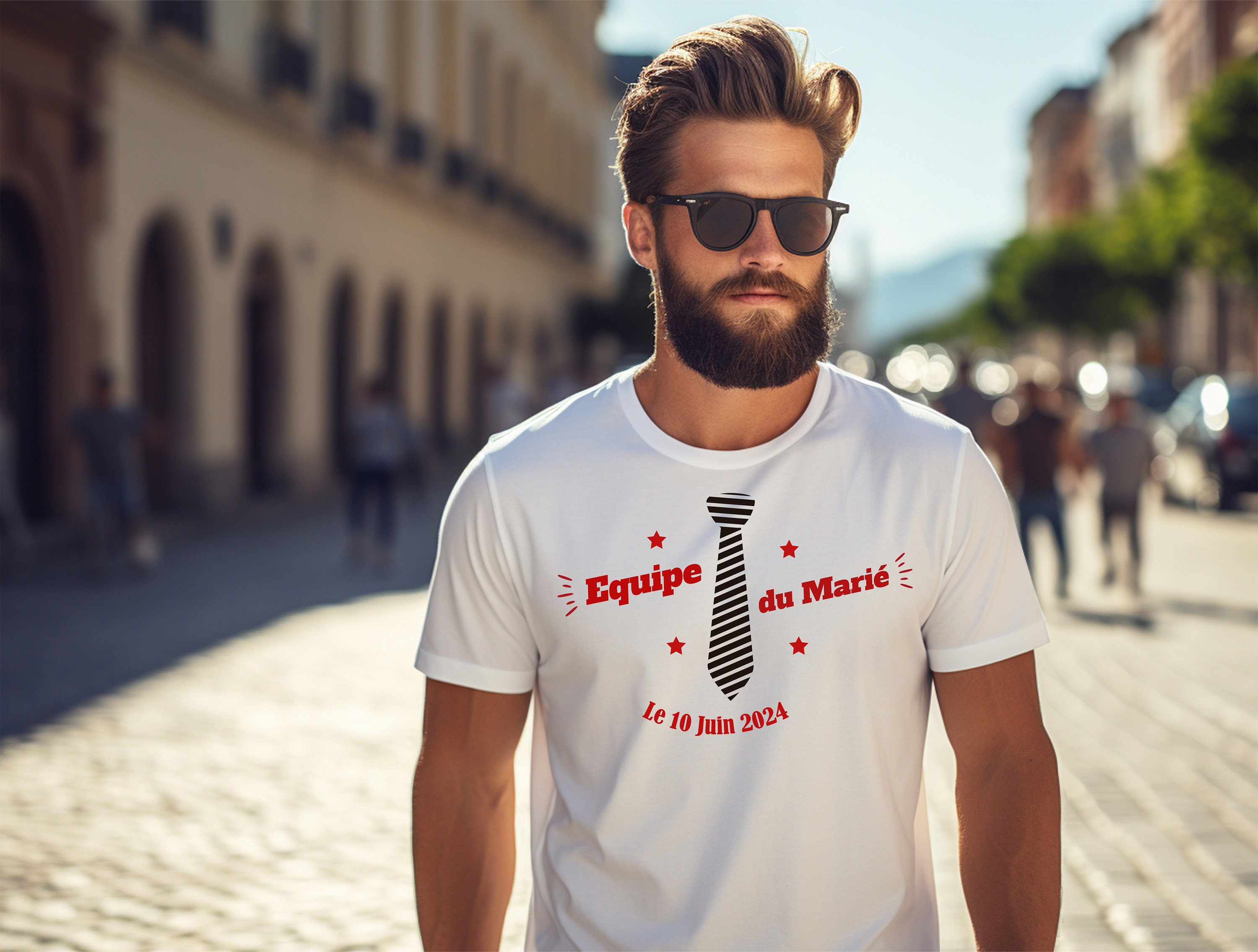 Discover EVG + Date + Prénom Enterrement De Vie De Garçon T-Shirt Personnalisé