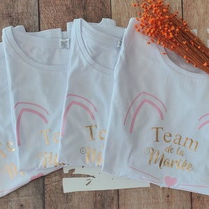 GOLD and PINK pastel colored evjf t-shirt, team bride, EVJF team, Team of the bride, team of the bride t-shirt, the future bride