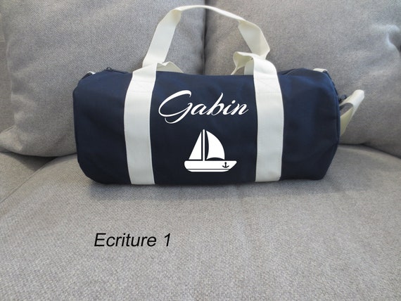 Sac de sport enfant prénom, sac de voyage, sac centre aéré, polochon, sac  week-end/sortie de famille/taille 40cmx20x20/compatible RYANAIR/ -   France