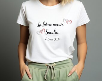 Bachelorette party t-shirt, bride's team with glittery pink heart, bride's team t-shirt, wedding party and bachelorette party, different t-shirt colors!