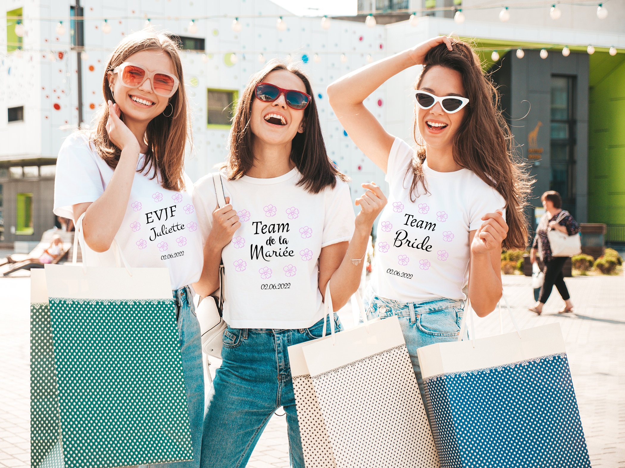 Lot 8 Sacs De Gym Team Bride - Cordon Serrage - Enterrement Vie De Jeune Fille - Noir Et Blanc