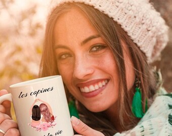 Mug/Cup girlfriends, surprise gift mug, birthday mug, friends mug, personalized mug with first names