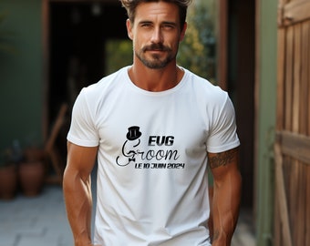 EVG team T-shirt First name, groom's witness, future groom + Date of the event, bachelor party, wedding party and evg, gifts!!