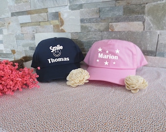 PERSONALIZED CHILDREN'S CAPS, airy center, summer camp, caps for school and for sport
