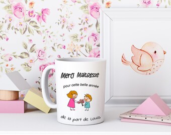 Teacher mug, master mug, nanny mug, personalized mug, end of school year gift, atsem mug, teacher mug, coach mug