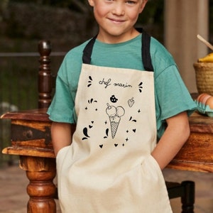 Customizable children's apron with first name Children's apron Personalized apron Personalized children's apron birthday gifts image 10