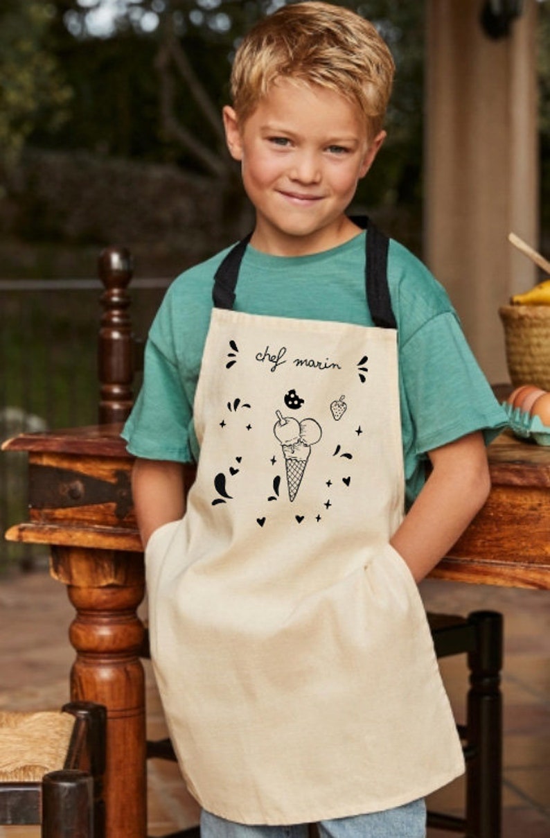 Customizable children's apron with first name Children's apron Personalized apron Personalized children's apron birthday gifts image 10