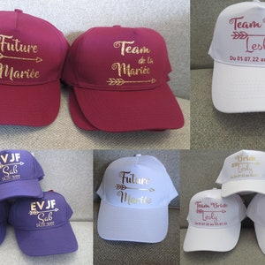Casquettes EVJF, casquettes personnalisées, enterrement de vie de jeune fille, casquettes prénom et/ou avec date d'évènement, cadeau invité image 9