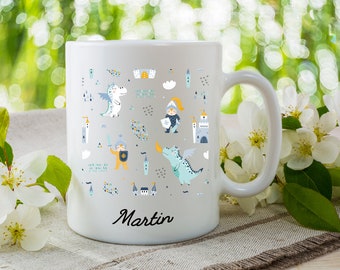 Personalized Mug/Cup for children, birthday and Christmas gifts, breakfast or snack