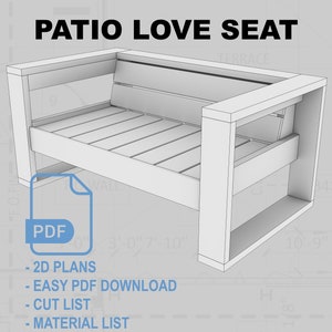 Patio Love Seat - 2 Cushions Wide