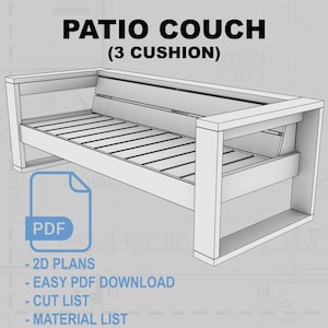 Patio Sofa (Couch) - 3 Cushions Wide