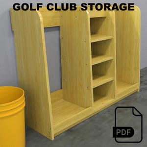 Golf Club Storage Rack - 2 Bays Plus Shelfs