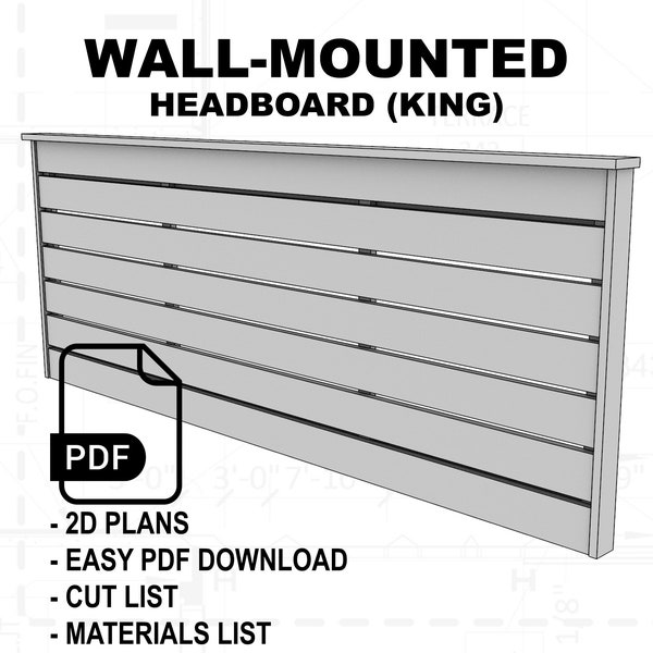 Wall Mounted Headboard (32"x84") - King