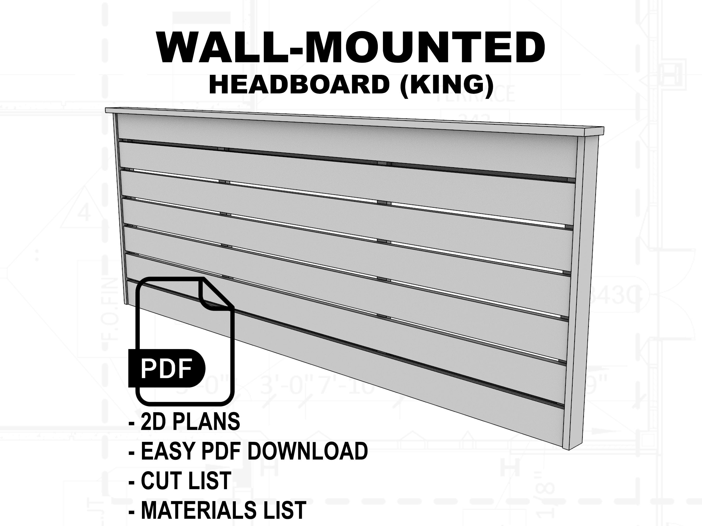Wall Mounted Headboard (32"x84") - King