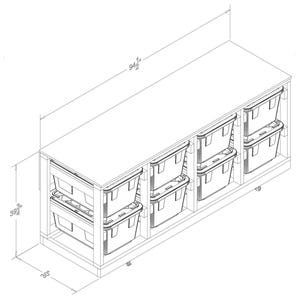 DIY 27 Gallon Bin Storage Rack & Bench - 4 Units Wide, 2 Units Tall - Etsy