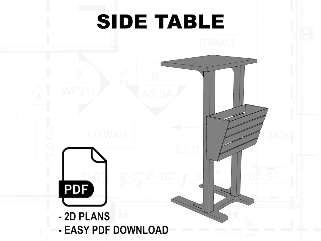 Side Table Plans PDF Etsy