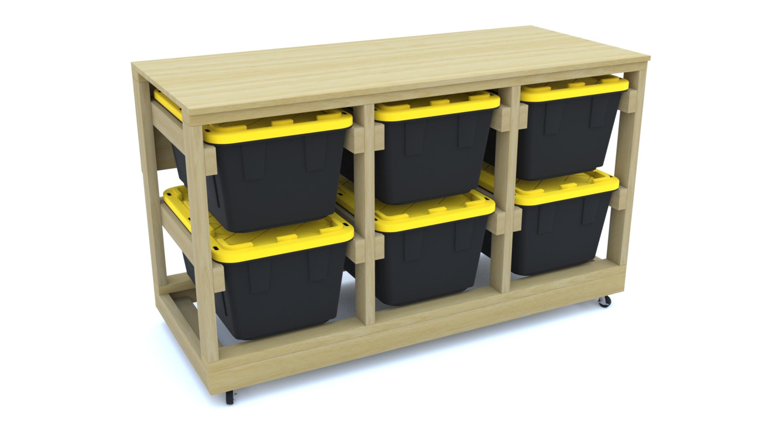 DIY 27 Gallon Bin Storage Rack & Bench - 3 Units Wide, 2 Units Tall - Etsy