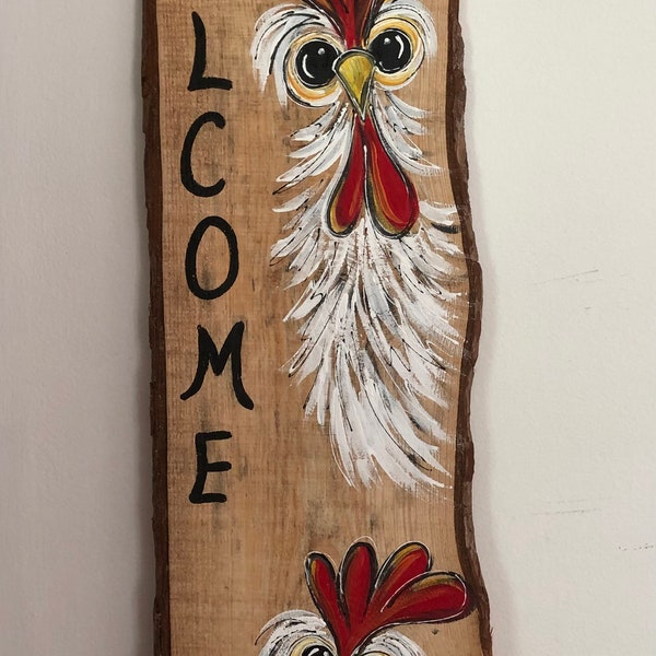 Hand Painted Rooster - Etsy