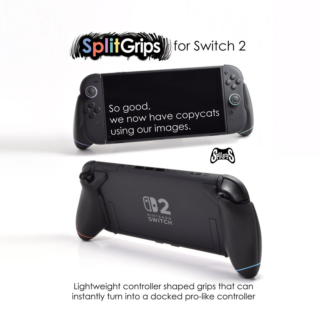 Switch 2 Splitgrips - Ergonomic Pro Controller Comfort W/ Docked