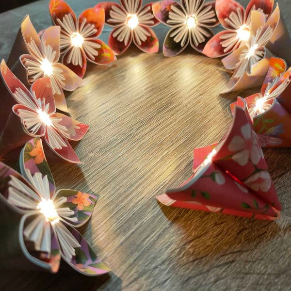 Guirlande lumineuse fleur origami