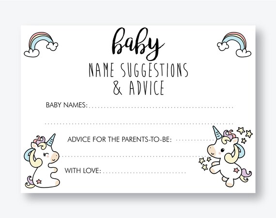 Baby Unicorns Baby Shower Printable Decorations Baby Name | Etsy