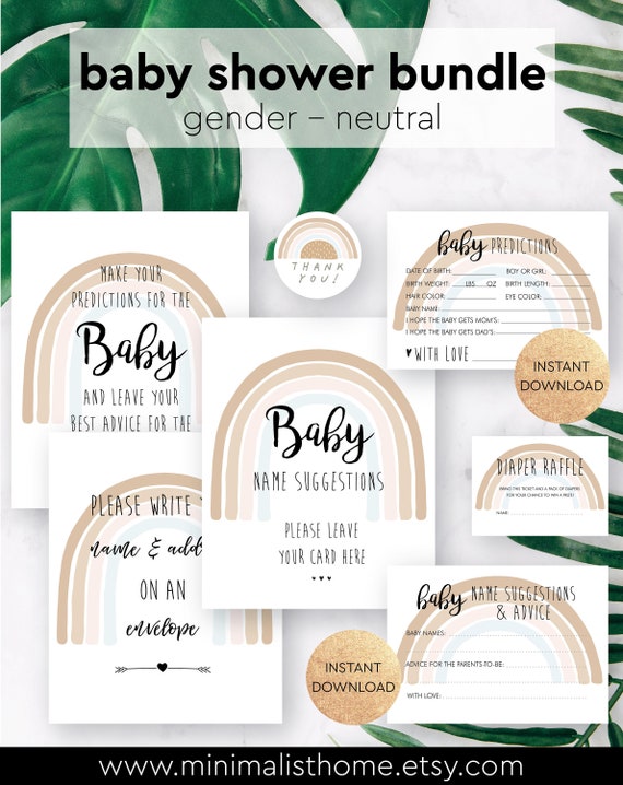 Download Boho Rainbow Baby Shower Bundle Gender Neutral Baby Shower Etsy